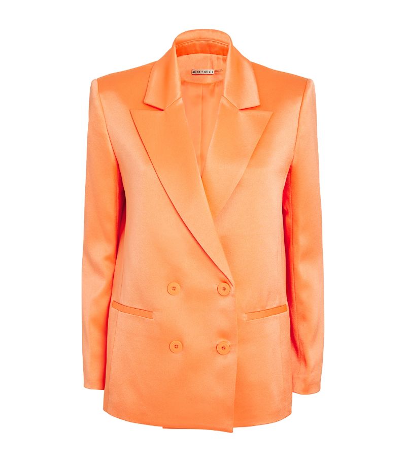 Alice + Olivia Alice + Olivia Satin Double-Breasted Santos Blazer