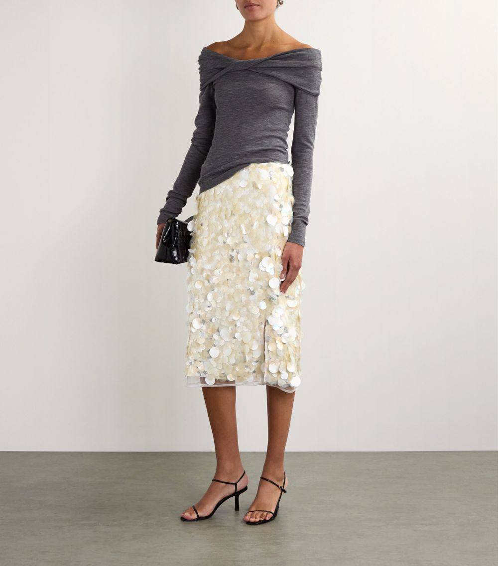 Róhe Róhe Embellished Midi Skirt