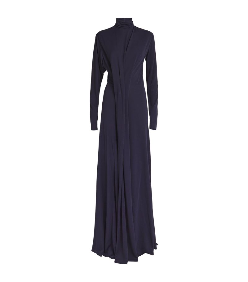 Victoria Beckham Victoria Beckham Long-Sleeve Draped Gown