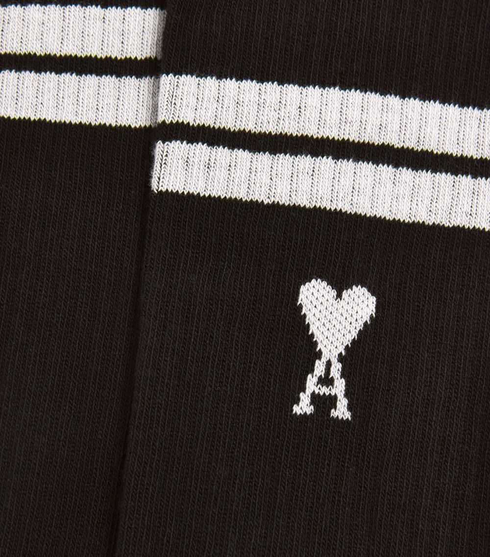 Ami Paris Ami Paris Striped Ami De Coeur Socks