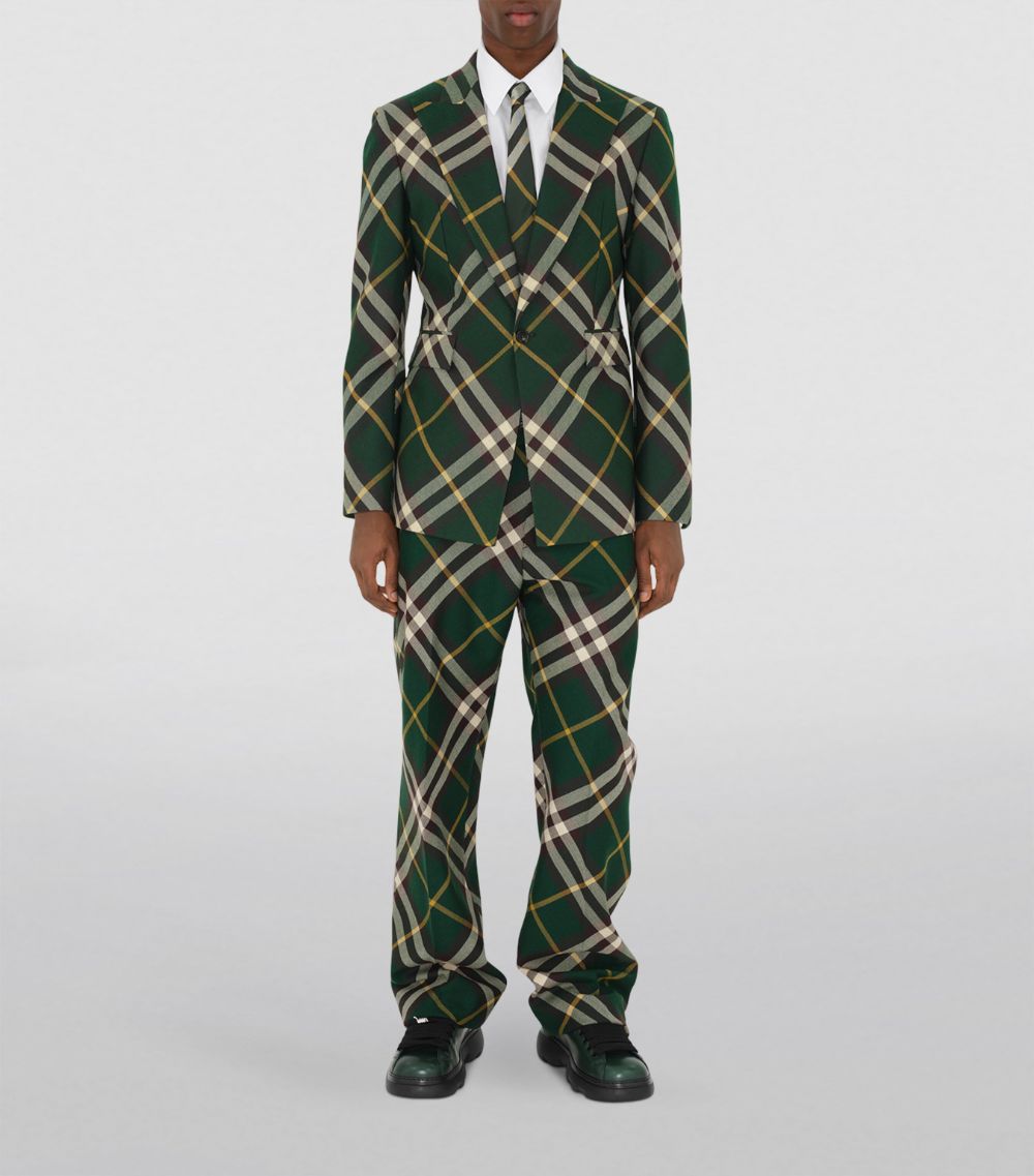 Burberry Burberry Wool Check Tailored Blazer