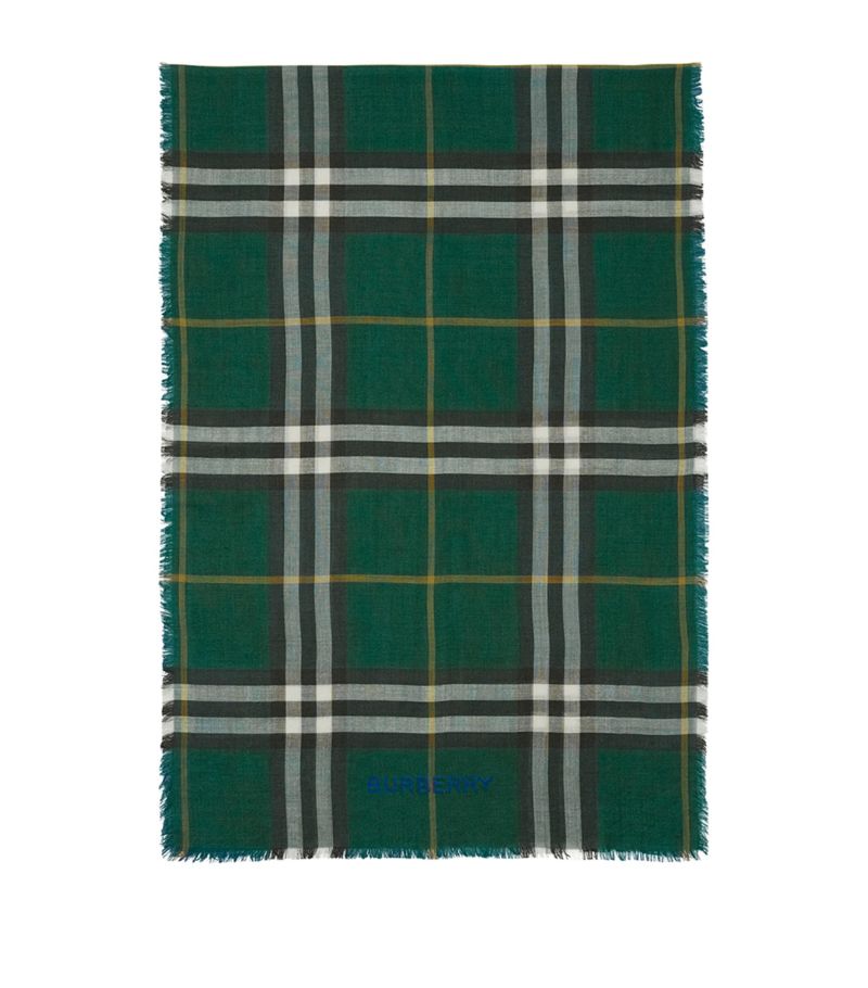 Burberry Burberry Wool-Silk Reversible Check Scarf