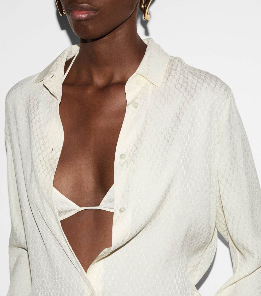 Gucci Gucci Silk Jacquard Shirt With Bra