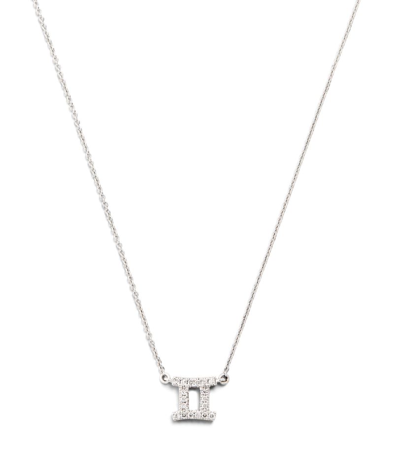 Engelbert Engelbert White Gold And Diamond Star Sign Gemini Necklace