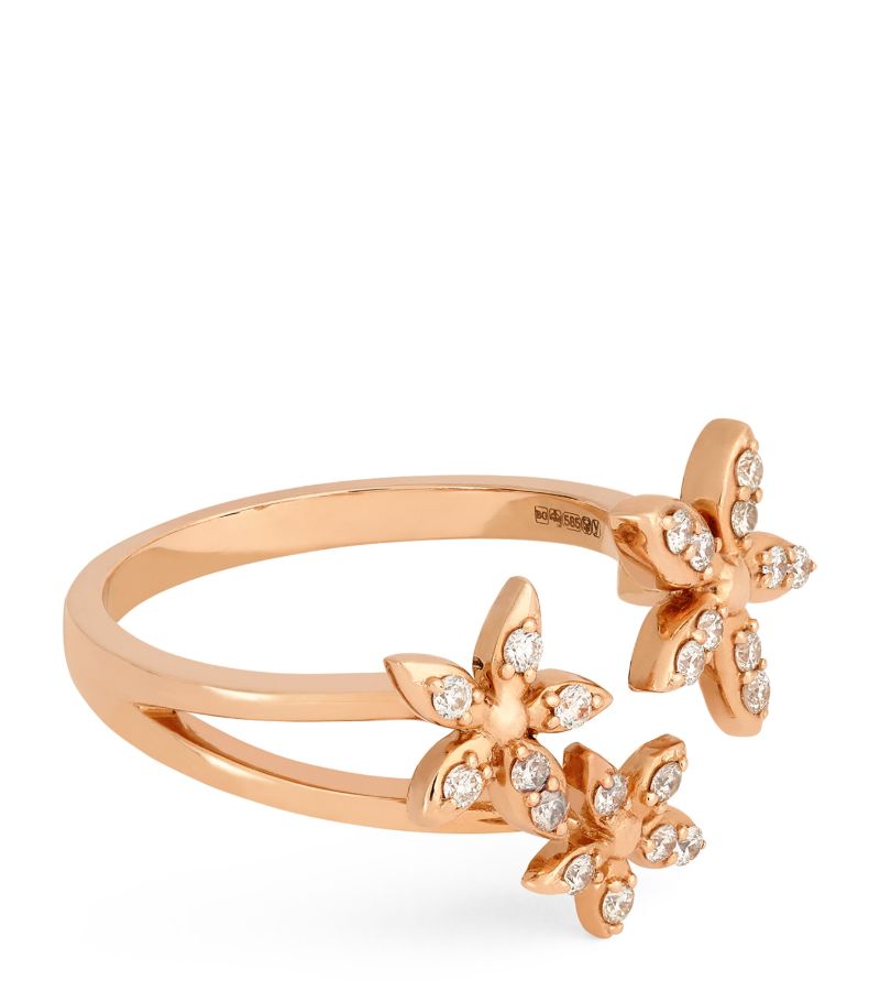 Bee Goddess Bee Goddess Rose Gold And Diamond Apple Seed Ring (Size 54)