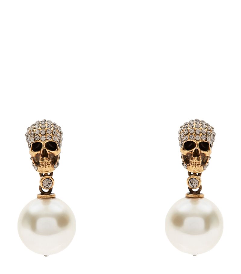 Alexander McQueen Alexander Mcqueen Faux Pearl And Skull Earrings