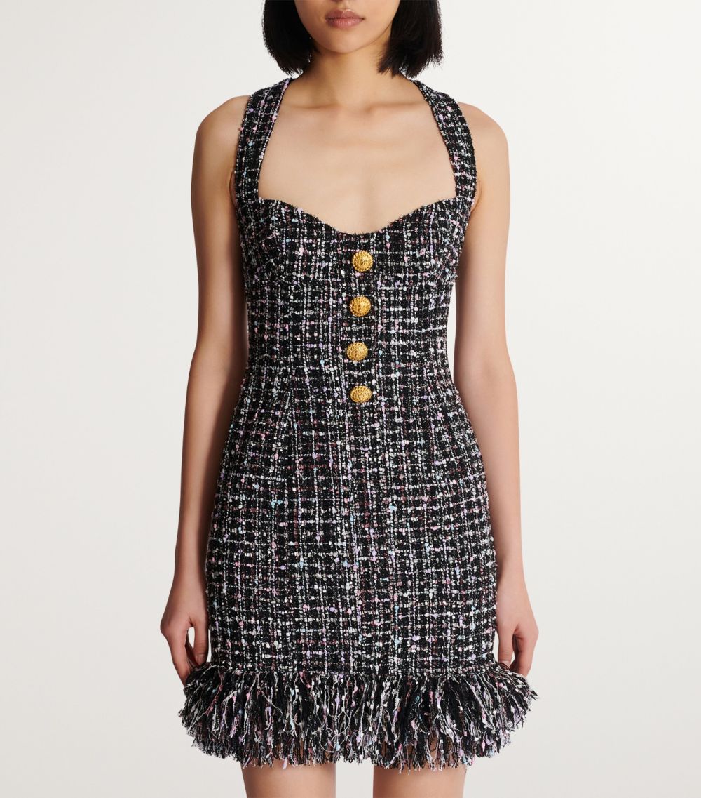 Balmain Balmain Tweed Fringed Mini Dress