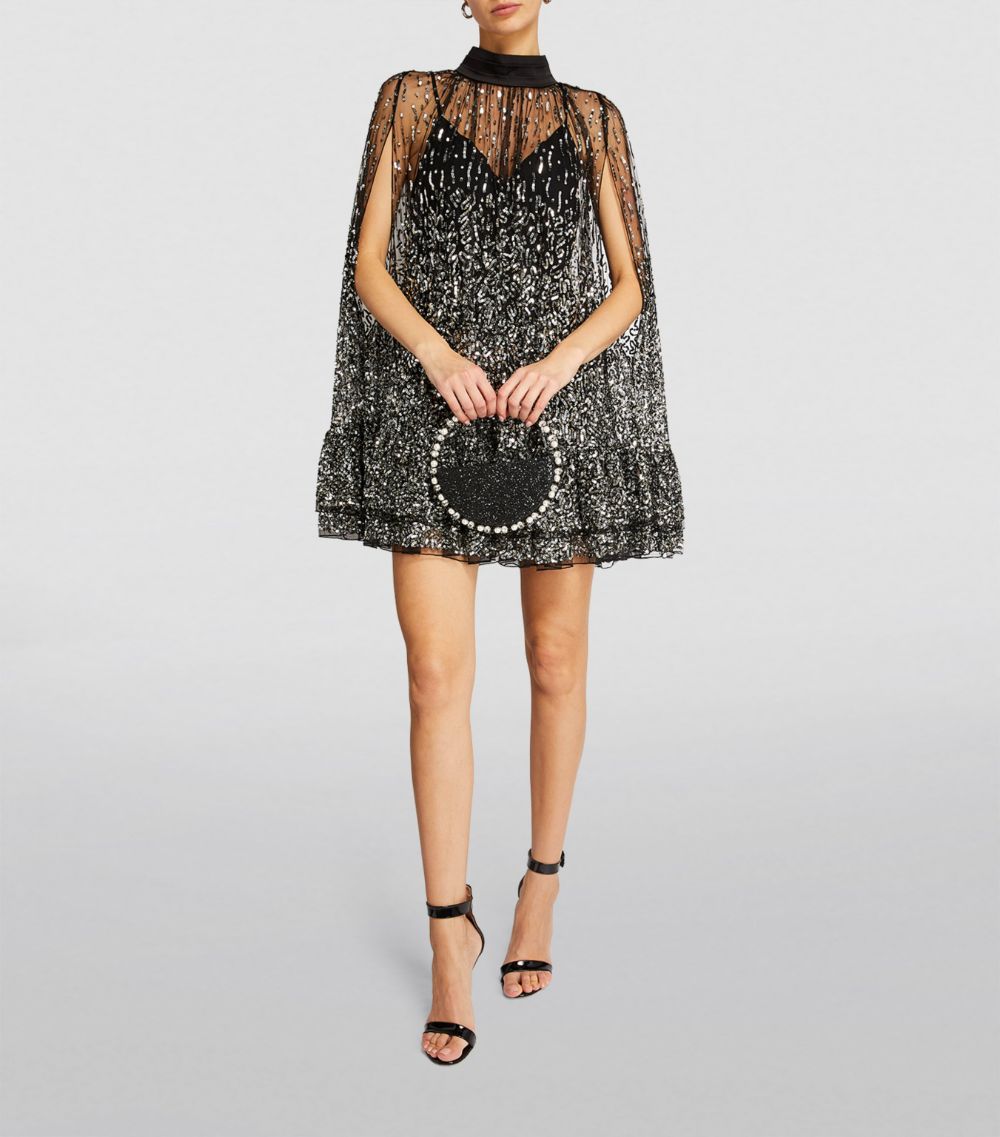 Alice + Olivia alice + olivia Embellished-Cape Zenon Mini Dress