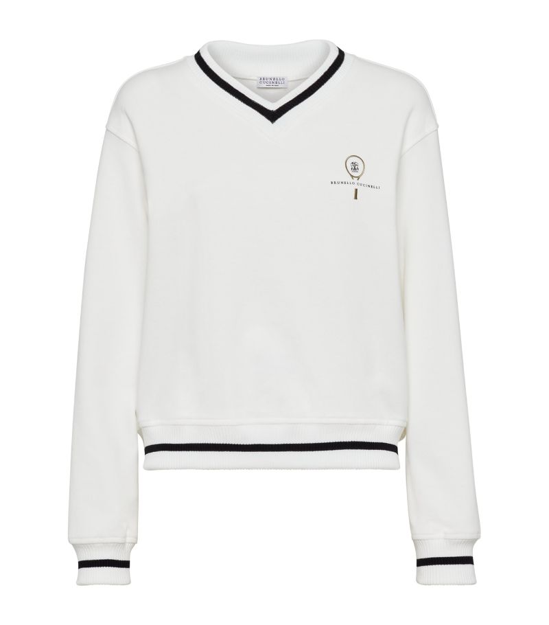 Brunello Cucinelli Brunello Cucinelli French Terry Cotton V-Neck Sweatshirt