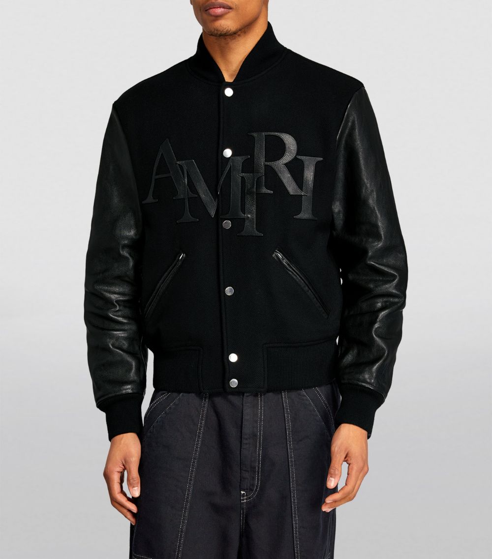 Amiri Amiri Wool-Leather Logo Varsity Jacket