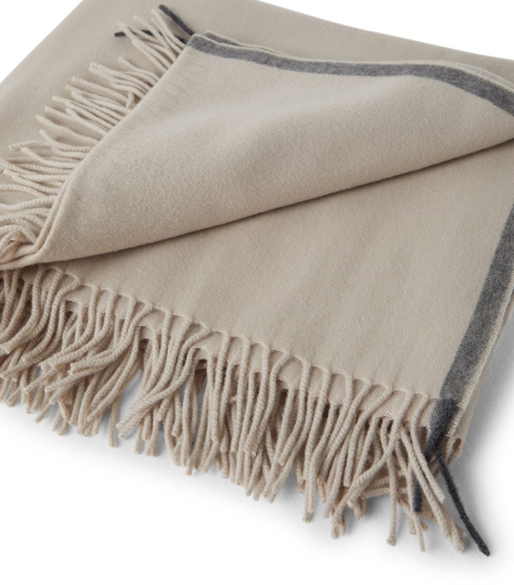 Brunello Cucinelli Brunello Cucinelli Cashmere Fringed Throw (140cm x 140cm)