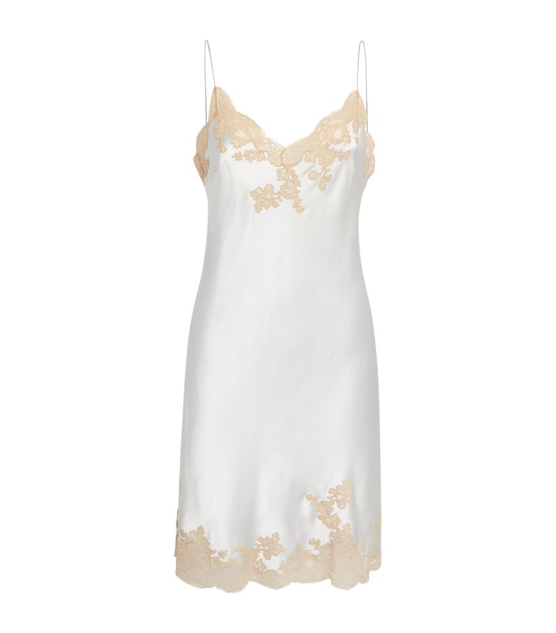 Carine Gilson Carine Gilson Silk Lace-Trim Mini Nightdress