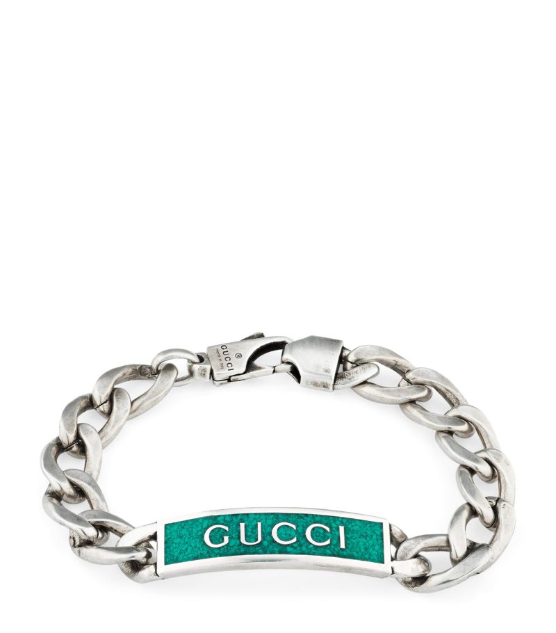 Gucci Gucci Sterling Silver Logo Bracelet