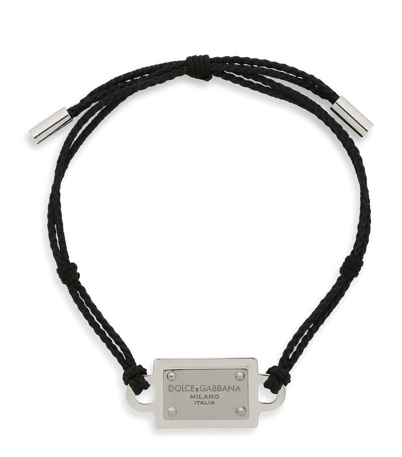 Dolce & Gabbana Dolce & Gabbana Logo-Engraved Cord Bracelet