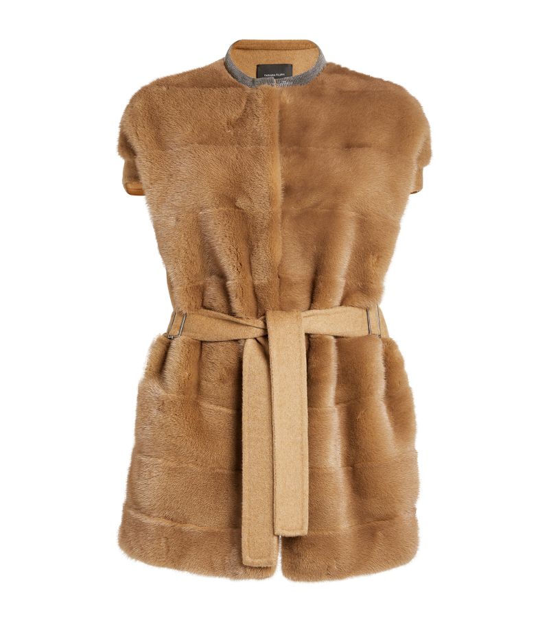 Fabiana Filippi Fabiana Filippi Fur-Cashmere Belted Gilet