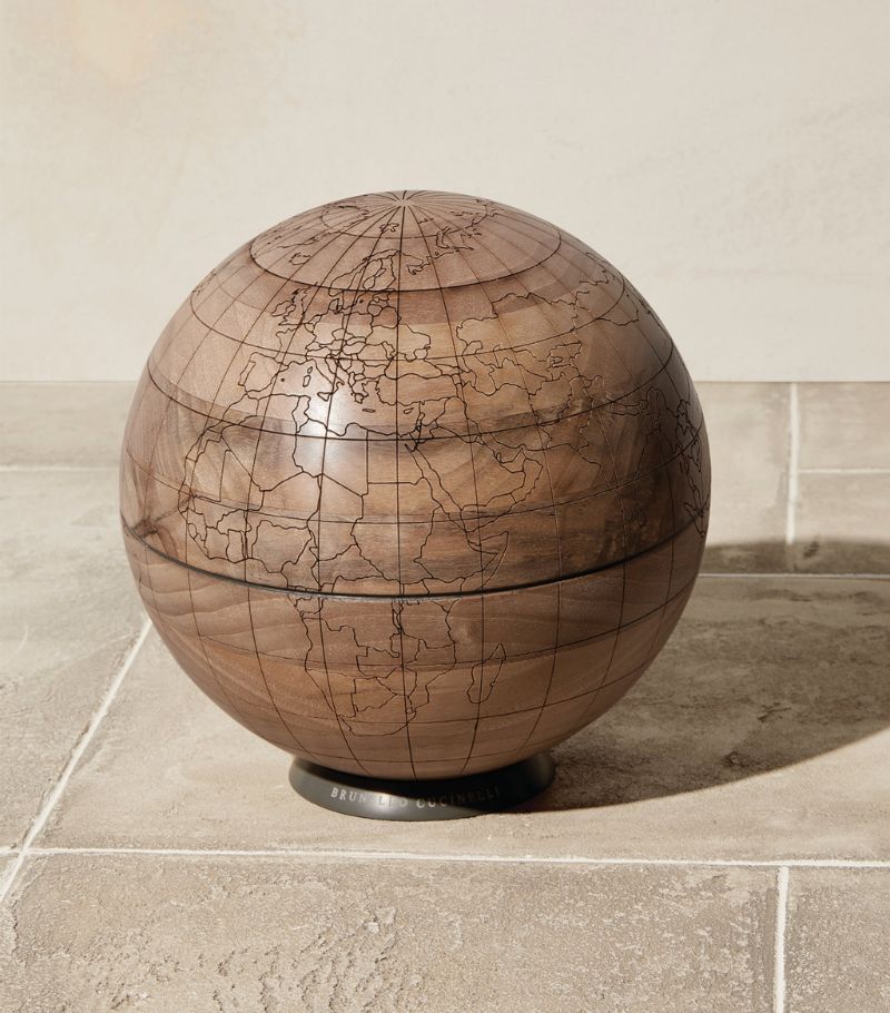 Brunello Cucinelli Brunello Cucinelli Walnut Engraved Globe