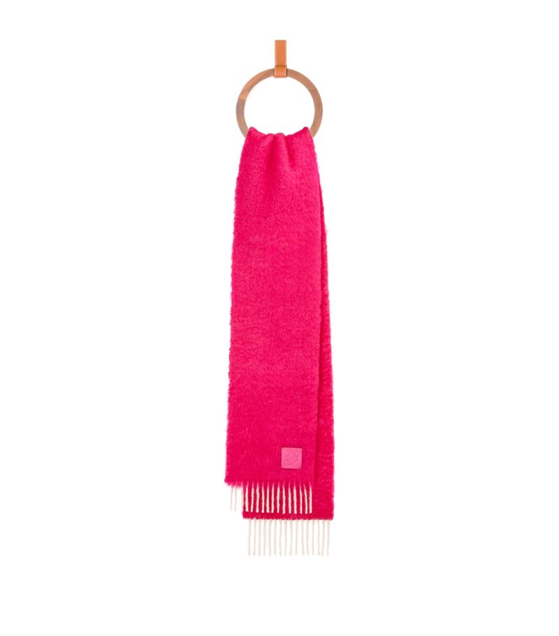 Loewe Loewe Mohair-Blend Anagram Patch Scarf