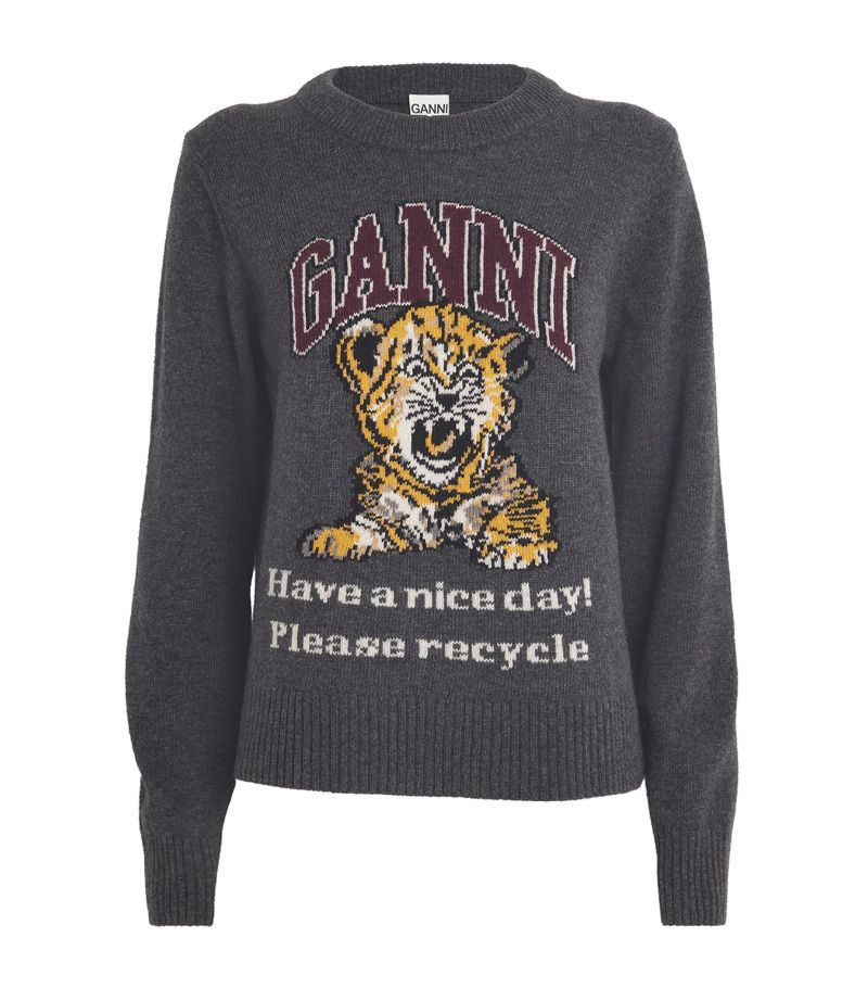 Ganni Ganni Wool-Blend Tiger Sweater