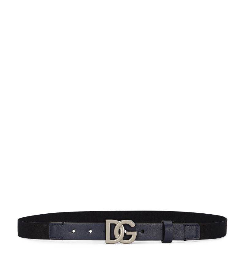 Dolce & Gabbana Dolce & Gabbana Kids Calfskin Elasticated Logo Belt