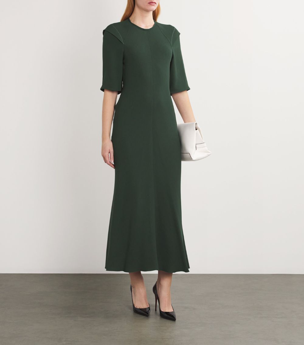 Victoria Beckham Victoria Beckham Inset Sleeve-Detail Midi Dress