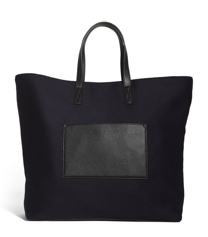 Emporio Armani Emporio Armani Wool Felt Logo Tote