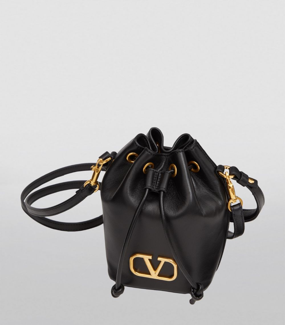 VALENTINO GARAVANI Valentino Garavani Mini Leather Signature Bucket Bag