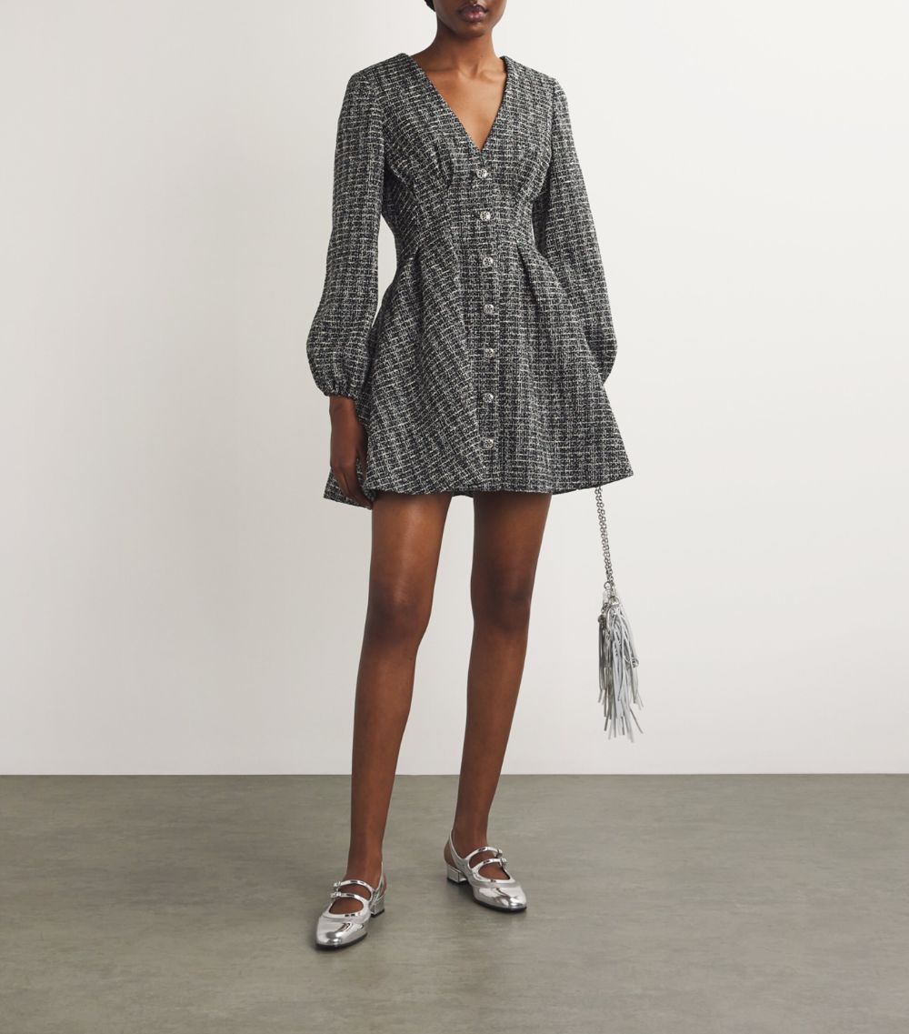  Maje Tweed Pleated Mini Dress