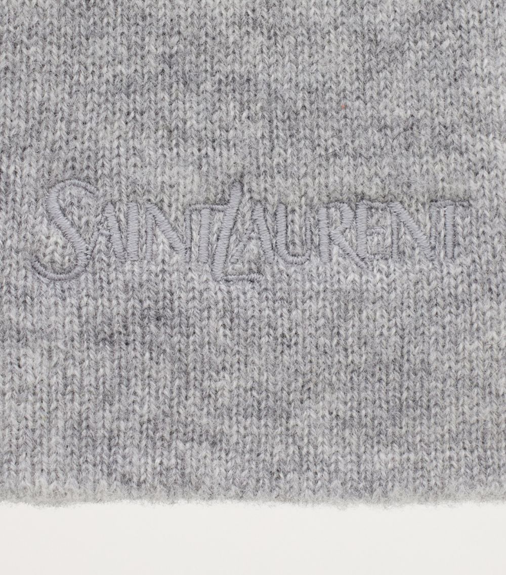 Saint Laurent Saint Laurent Cashmere Embroidered Logo Beanie