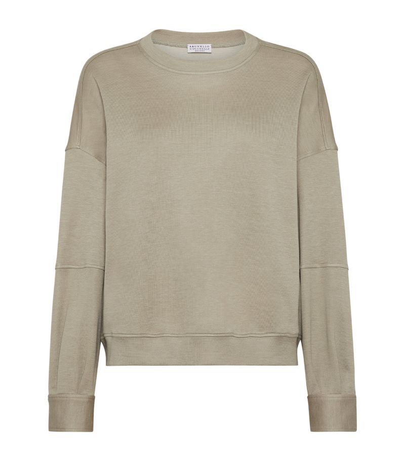 Brunello Cucinelli Brunello Cucinelli Cotton-Silk Interlock Sweatshirt