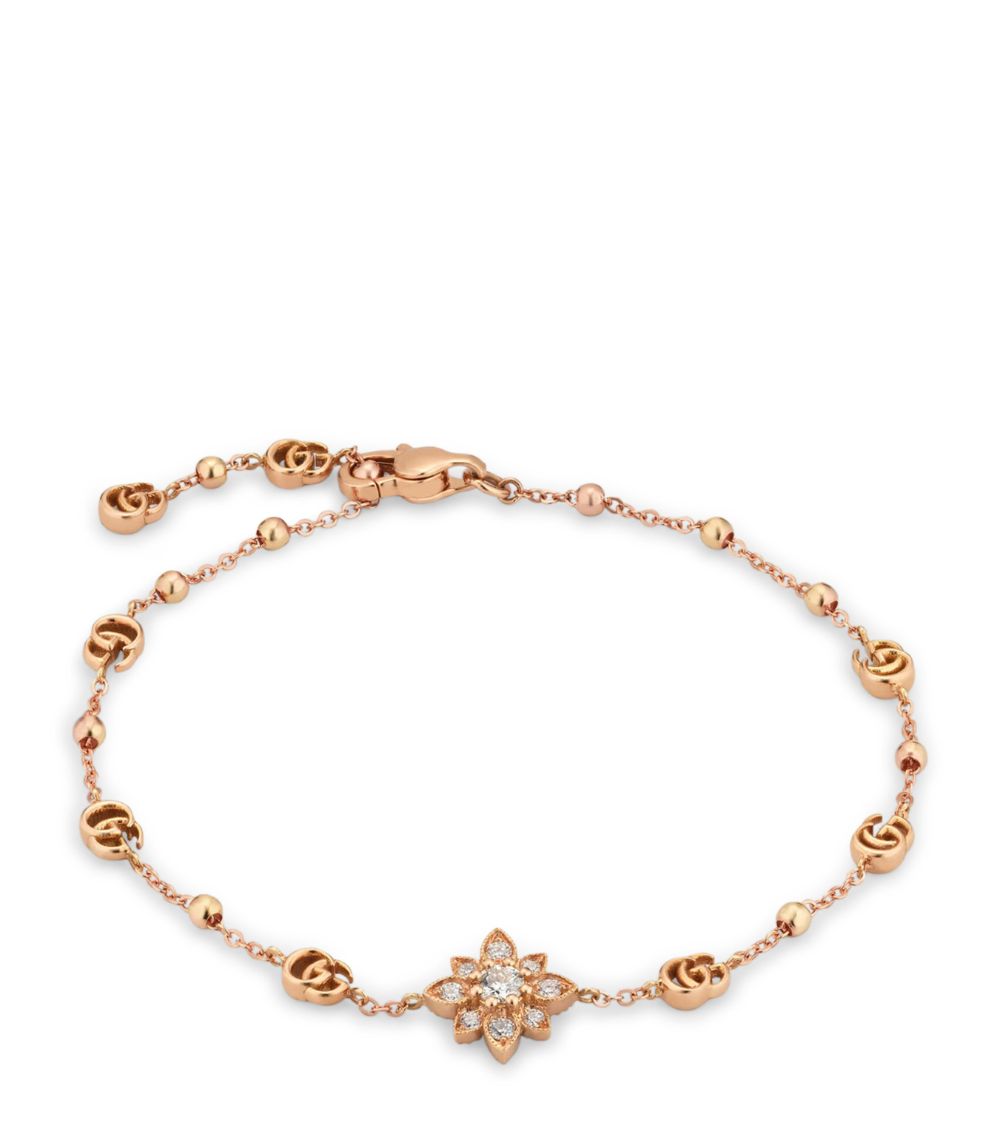 Gucci Gucci Rose Gold And Diamond Flora Bracelet