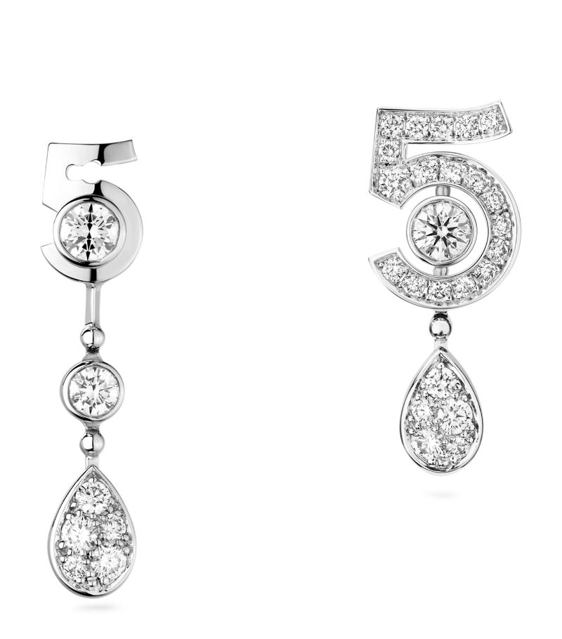 Chanel Chanel White Gold And Diamond N˚5 Transformable Earrings