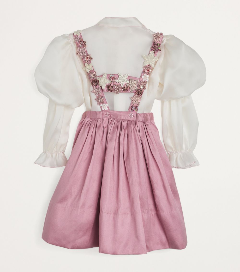  Shatha Essa Kids Satin Shirt And Skirt Set (2-14 Years)