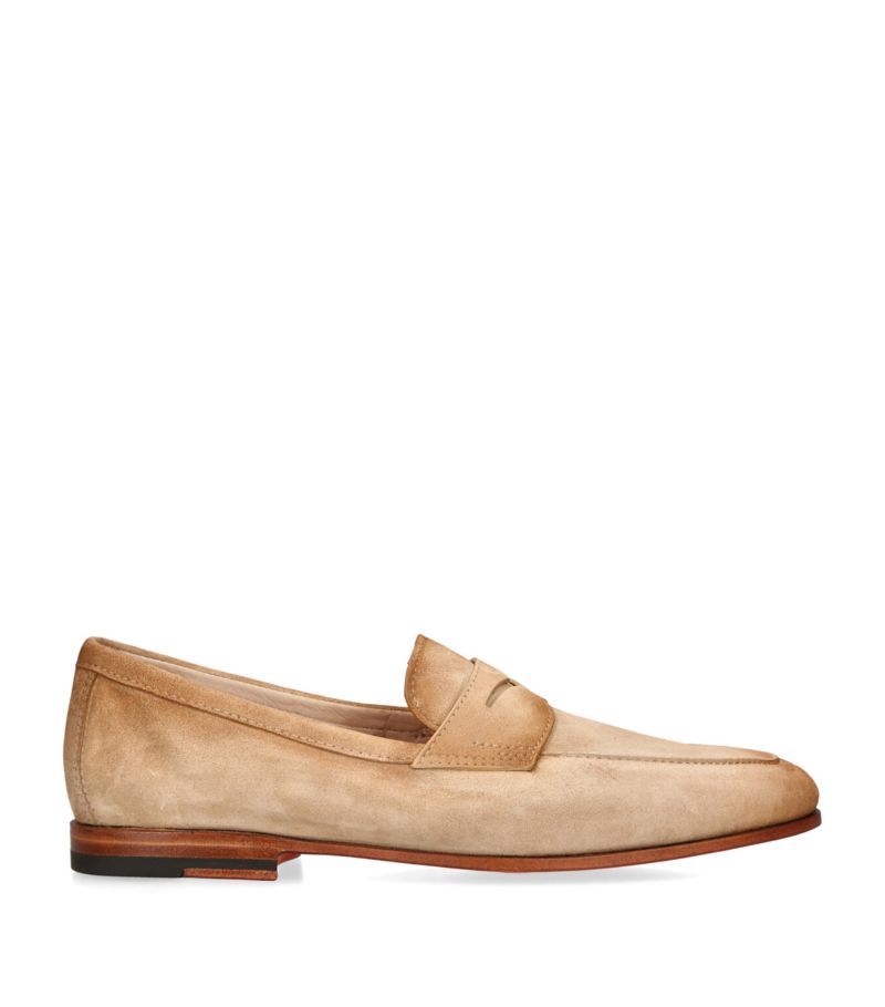 Santoni Santoni Suede Carlos Penny Loafers