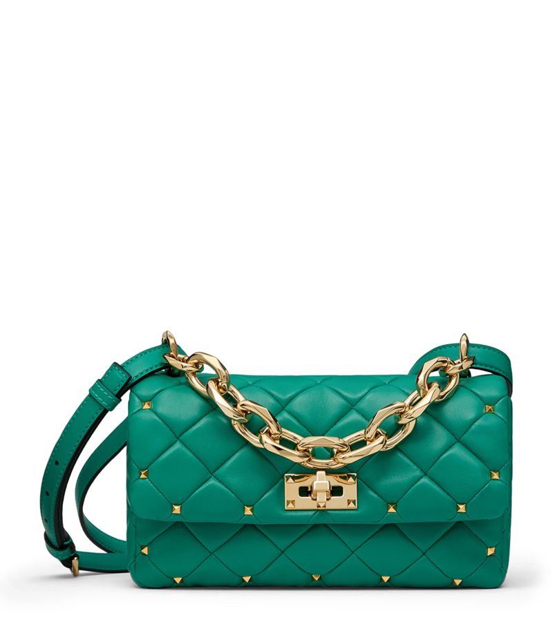 VALENTINO GARAVANI Valentino Garavani Lambskin Quilted Rockstud Spike Shoulder Bag