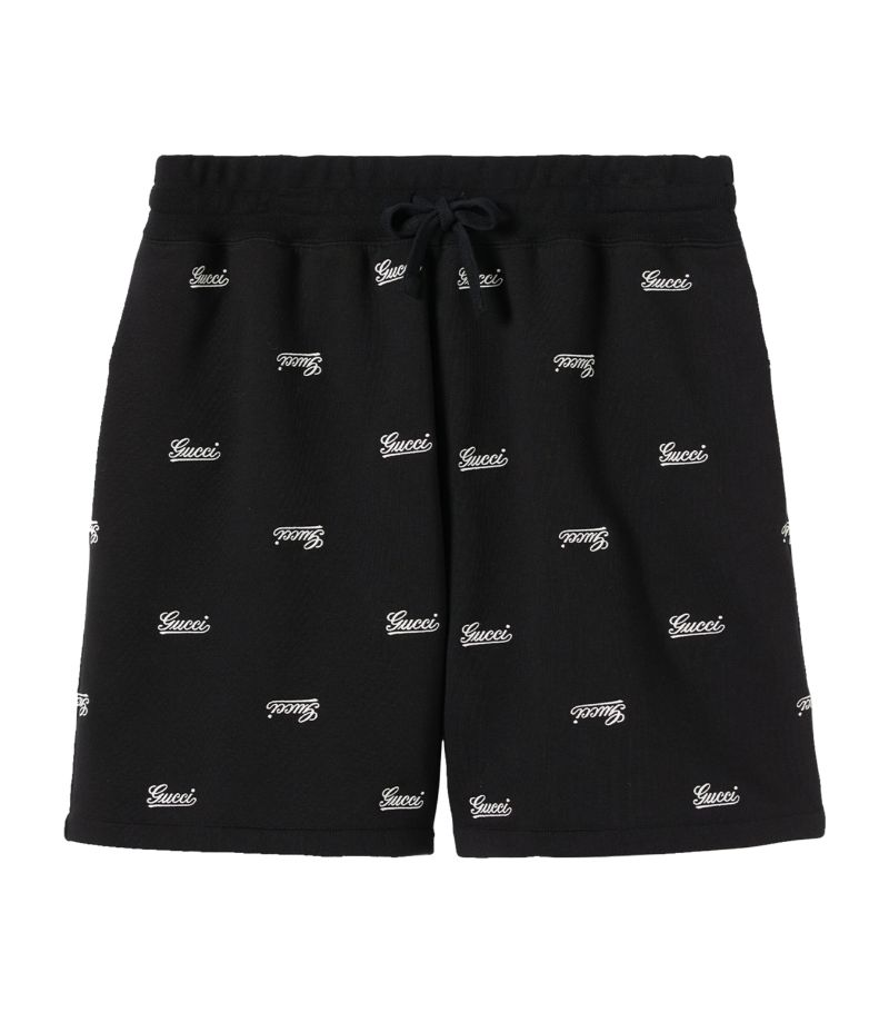 Gucci Gucci Cotton Embroidered-Logo Shorts