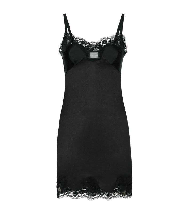 Dolce & Gabbana Dolce & Gabbana Silk-Lace Bustier Slip Dress