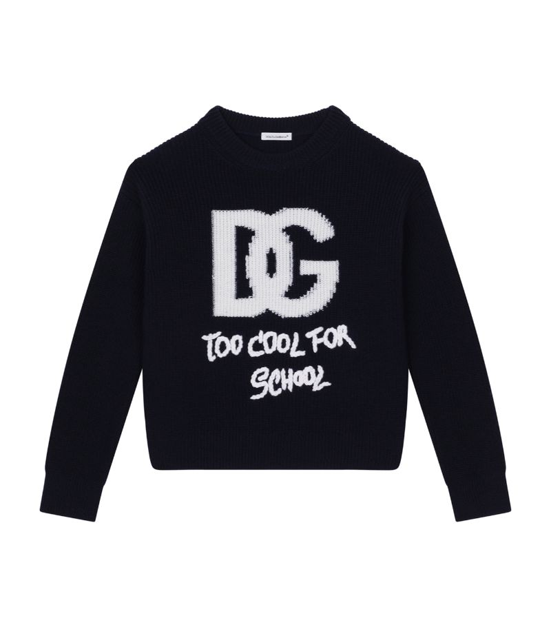 Dolce & Gabbana Dolce & Gabbana Kids Virgin Wool Logo Sweater (2-6 Years)