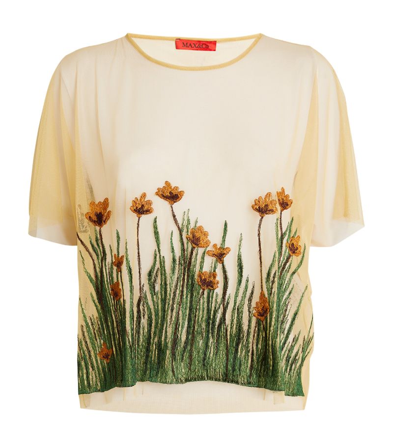 Max & Co. Max & Co. X Fatma Mostafa Embroidered Sheer T-Shirt