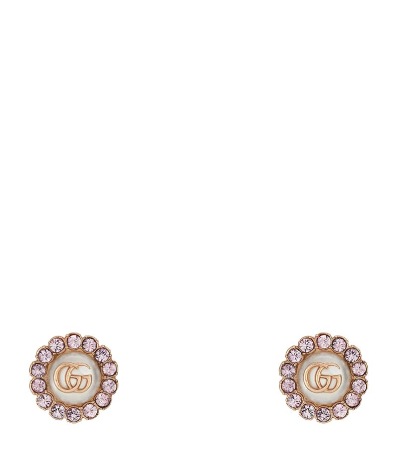 Gucci Gucci Crystal-Embellished Gg Stud Earrings