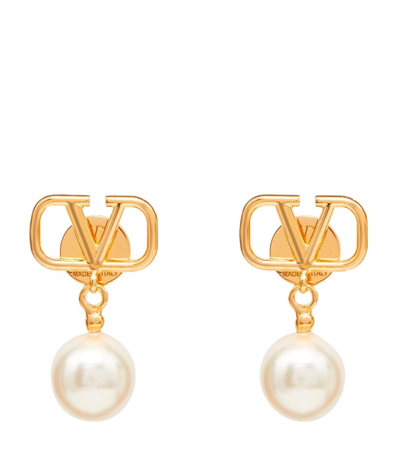 VALENTINO GARAVANI Valentino Garavani Swarovski Pearl Vlogo Earrings