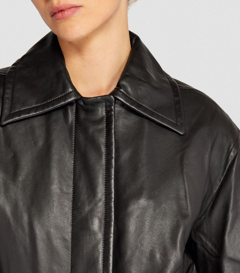 Vince Vince Leather Bomber Jacket