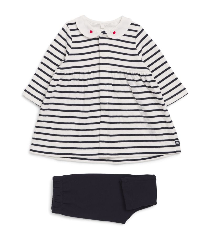  Petit Bateau Striped Blouse And Leggings Set (3-18 Months)