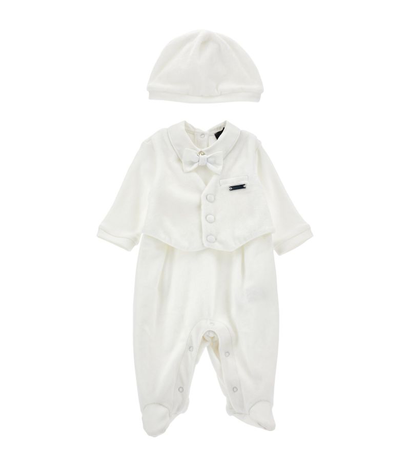 Monnalisa Monnalisa Cotton Hat And All-In-One Set (1-9 Months)