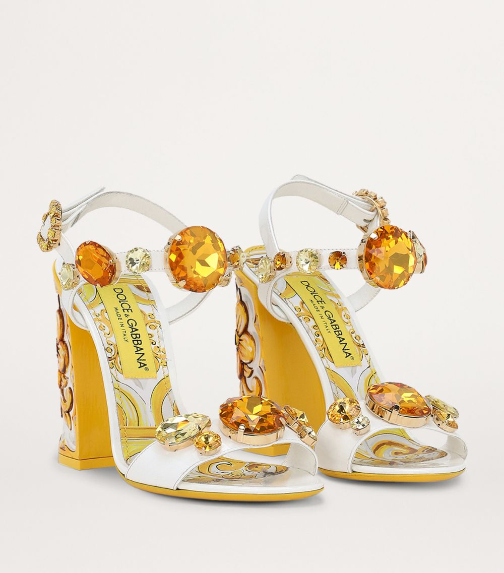 Dolce & Gabbana Dolce & Gabbana Leather Embellished Heeled Sandals 105