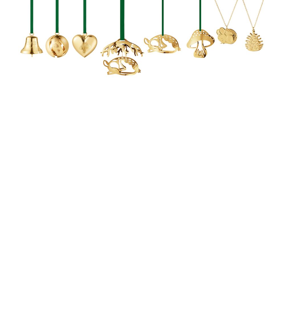 Georg Jensen Georg Jensen Gold-Plated 2023 Tree Decorations (Set of 8)