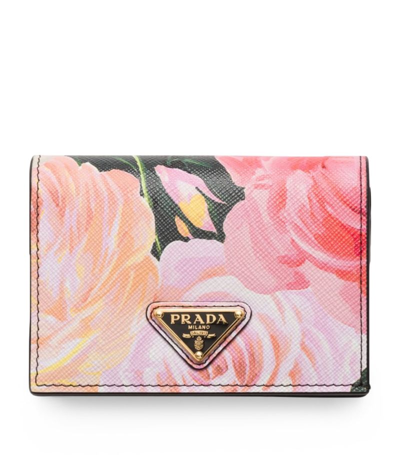 Prada Prada Small Leather Floral Print Wallet