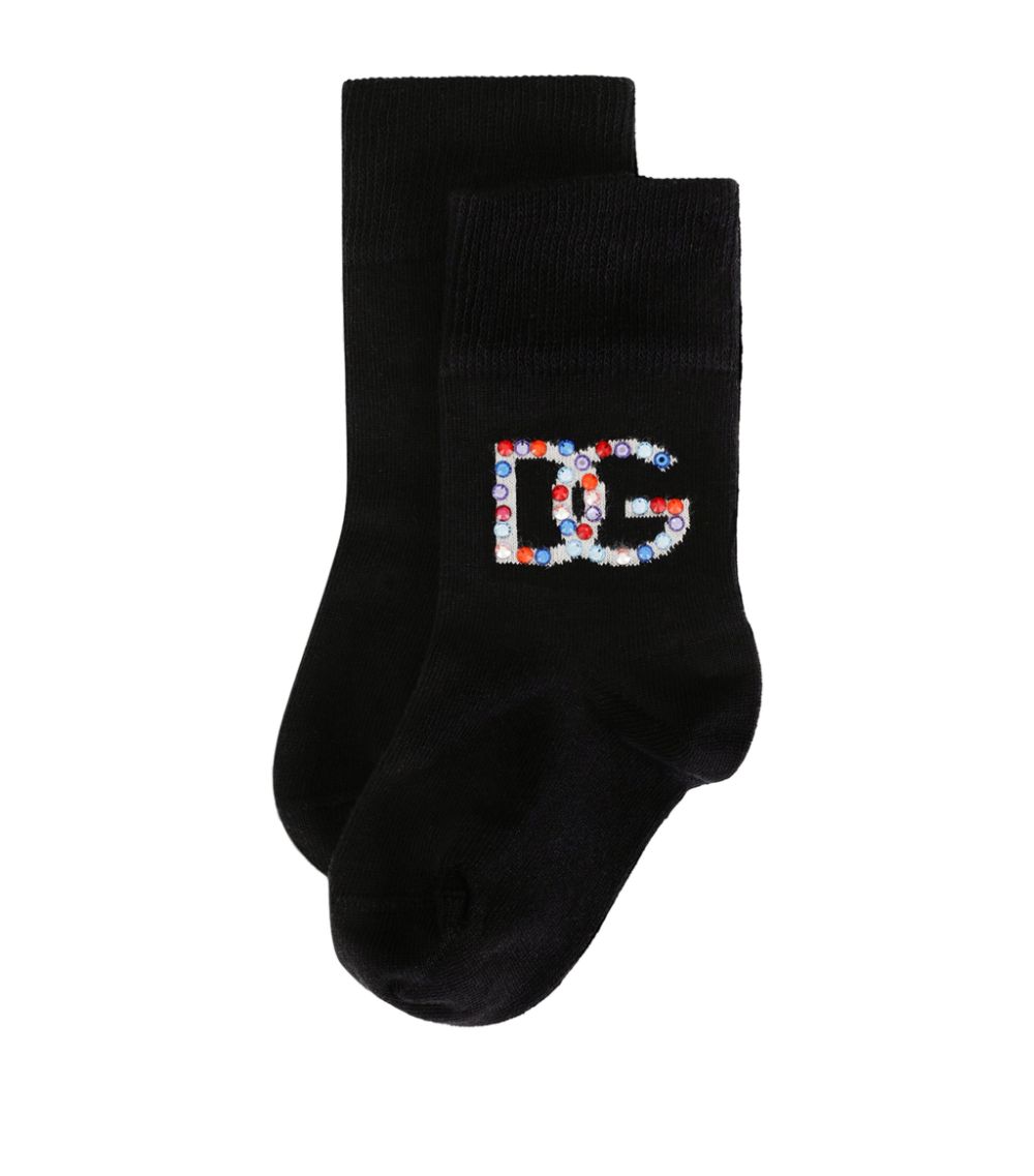 Dolce & Gabbana Dolce & Gabbana Kids Cotton Dg Logo Socks