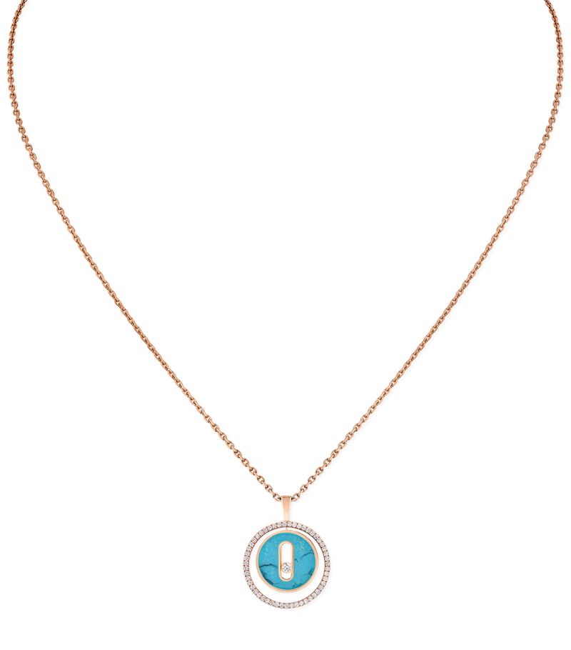 Messika Messika Rose Gold, Diamond And Turquoise Lucky Move Necklace
