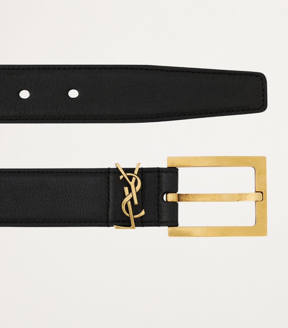 Saint Laurent Saint Laurent Leather Logo Belt