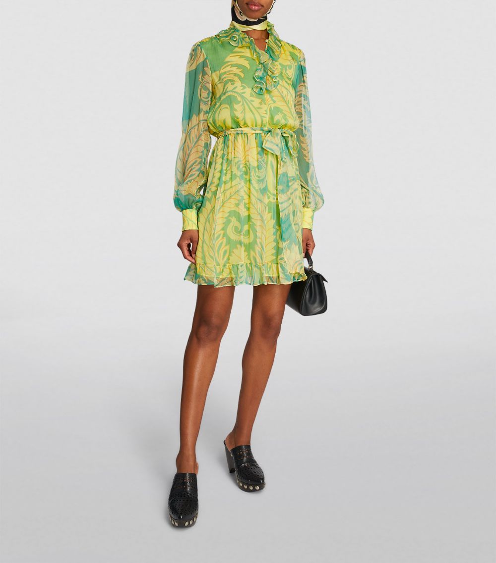 Etro Etro Silk Ruffle-Trim Mini Dress